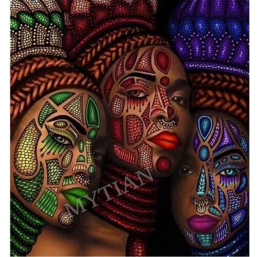 Full drill resin 5D diy Diamond Painting African women 3d Cross Stitch diamond embroidery diamond Mosaic pattern wall sticker