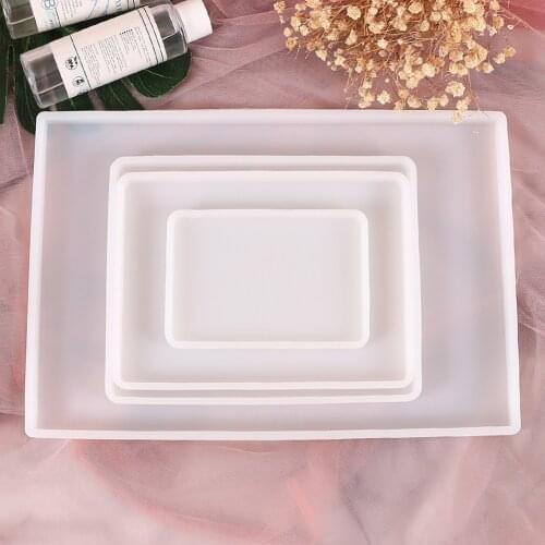 Rectangle Resin Tray Mold Silicone Casting Epoxy Molds For DIY Coaster Jewelry Findings Tools Mould Handmade Making Supplies