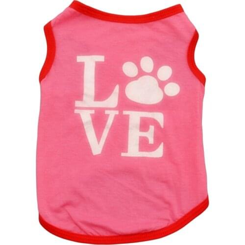 LOVE Print Pet Cat Costume Small Dog Cat Clothes Cute Puppy Cat Kitten T-shirt Summer Vest Shirt Apparel for Spring and Summer