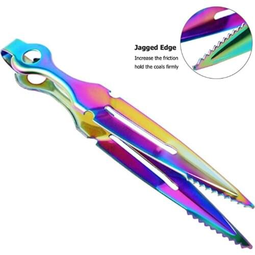 1Pcs Stainless Steel Hookah Tongs Charcoal Clip Length 230mm Chicha Holder Shisha Tong Shishia Cigarette Smoking Accessories