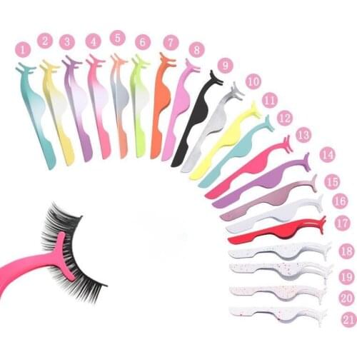 T-shape False Eyelash Tweezers Fake Eye Lash Applicator Lashes Extension Curler Nipper Auxiliary Clip Clamp Makeup Tool