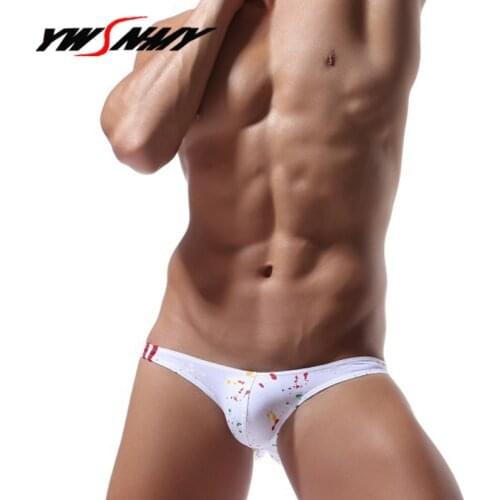 Men Sexy Briefs Underwear Male Jockstrap U Convex Underwear Soft Breathable Cotton Man Printing Briefs Calzoncillos Cueca Bikini
