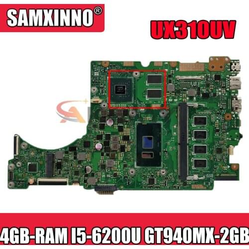 UX310UV Laptop motherboard for ASUS UX410UQ (14 inch) UX410U UX310U original mainboard 4GB-RAM I5-6200U GT940MX-2GB