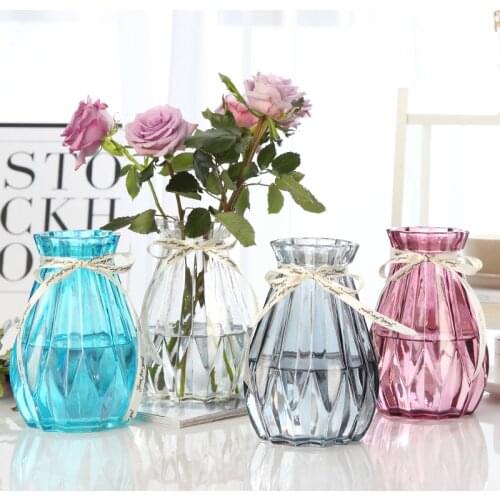 Vase Glass Flower Pot Home Decor Decoracion Salon Casa вазы для интерьера 2020 украшения для комнаты домашний декор Jarron