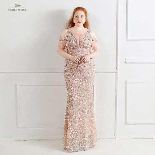 Prom Dresses Sequined Fabric Mermaid Mermaid Evening Dress Party Dress FLoor-Length Prom Dress Big Size