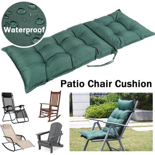 1x Waterproof Folding Chair Cushion Polyester Fiber Waterproof High Resilience Sun Bed Recliner Cushion Garden Terrace Supplies