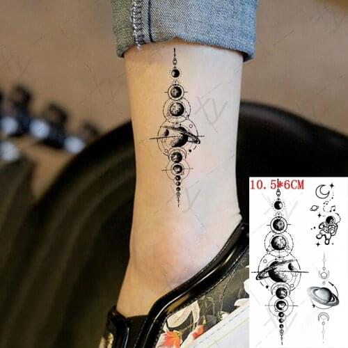 Waterproof Temporary Tattoo Sticker Geometry Graphics Astronaut Star Moon Fake Tattoos Flash Tatoos Arm Body Art for Women Men