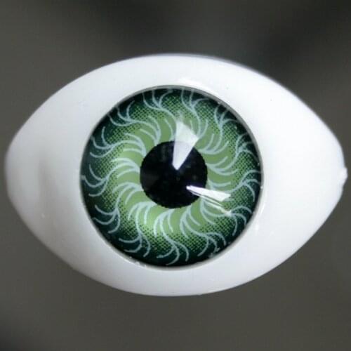 [wamami] 23mm Green Bloodshot Acrylic Eyes Glassless Boat-Shaped For BJD Dollfie
