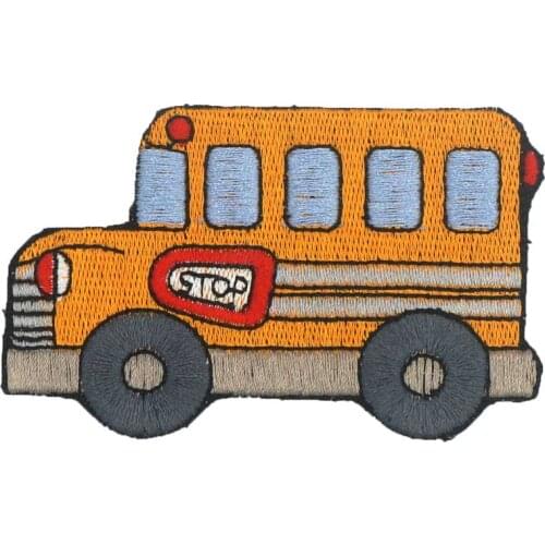 SCHOOL BUS iron on hook backing funny punk rock embroidered biker motorcycle patches for vest