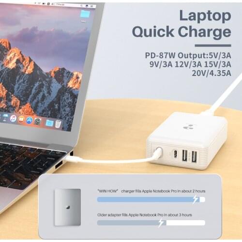 PD100W PD87W Charger for ipad Notebook Laptop Tablet Mobile Phone Xiaomi Samsung Huawei iphone Pro.11 6 7 QC3.0 Fast Charge Hub