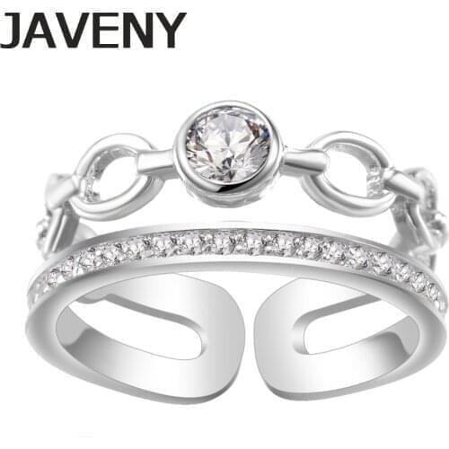 JAVENY 925 Sterling Silver Jewelry Fashion Round CZ Cubic Zirconia Bridal Wedding Rings for Womens Promotion Birthday Gifts