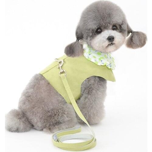 Small Dog Harness Vest, Pet Dog Harness and Leash Set for Small Medium Dogs Chest Strap Walking Lead