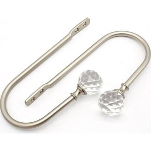 1 Pair Crystal U Shape Curtain Hooks Pothook Wall Tiebacks Tassel Brush Hanger Coat Hat Hook Curtain Accessories Holdback Decor