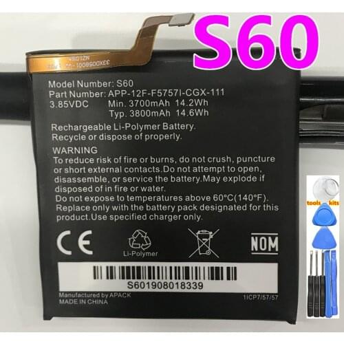 100% Original Replacement battery 3800mah For Caterpillar Cat S60 APP-12F-F57571-CGX-111 batteries Bateria+Gift Tools