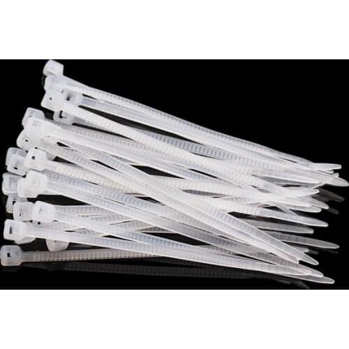 100pcs/bag cable tie Self-locking plastic nylon tie White Organiser Fasten Cable Wire Cable Zip Ties