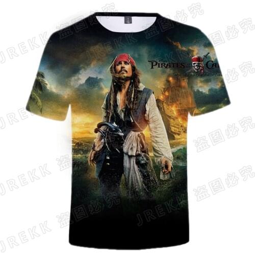 2021 Summer Pirates of the Caribbean 3D T shirt Men Women Children Casual Streetwear Boy Girl Kids Print T-shirt Cool Tops Tee