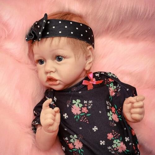 22'' Silicone Reborn Doll Soft Touch Rebirth Doll Toddler Realistic Baby Dolls Sweet Girl Reborn Baby Plamates For Kids