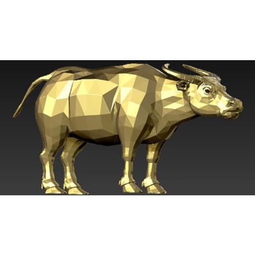 3D carved figure sculpture 3d model for cnc machine in STL file format cattle