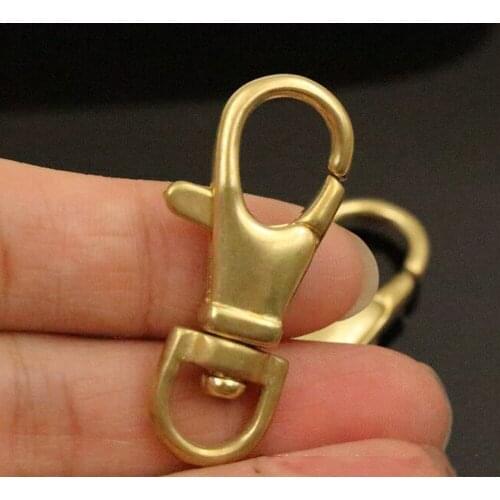 4pcs Small Brass Snap Hooks Classic Swivel Eye Trigger Clips Clasps for Leather Craft Bag Purse Strap Chain Webbing Connecting