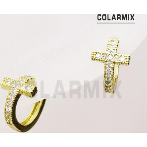 8 Pair Hoop Cross earrings simple hoop Circle earrings Fashion jewelry Stud earrings Hoop earrings Gift for women jewelry 51283