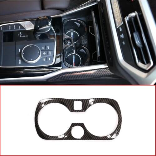 ABS For BMW 3 Series G20 2020 Carbon Fiber Car Center Cup Holder Decoration Frame Trim Accessories