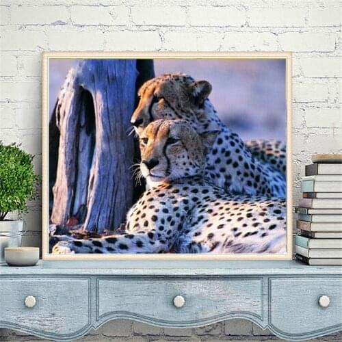 5D DIY full square diamond painting white snow leopard diamond embroidery animal cross stitch kit mosaic artist home decoration