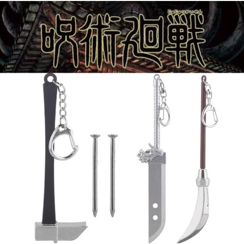 Anime Jujutsu Kaisen KeyChain IKugisaki Nobara Hammer With Nail Weapon Model Metal Pendant Keyring For Fans Cosplay Jewelry Gift