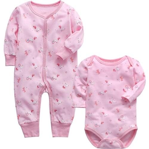 Baby Boys Bodysuit Newborn Babies Girls Body 3 6 9 12 18 24 Months Infant 2piece/lot Long Sleeve baby clothing