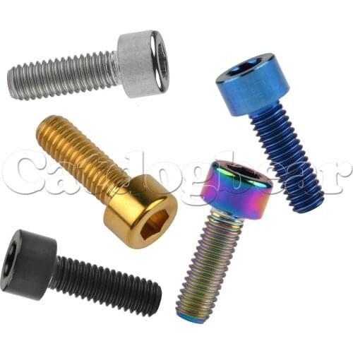 Catdogbear 4pcs M6x18/20/25mm Titanium Ti Allen Hex Socket Head Bolts Bike Stigma Screws Bicycle Parts