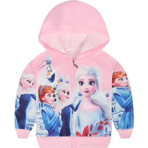 Disney Frozen Elsa Autumn Brand Clothes Children Hoodies Sweatshirts Girls Cartoon Print Kids Fashion Print Streetwear
