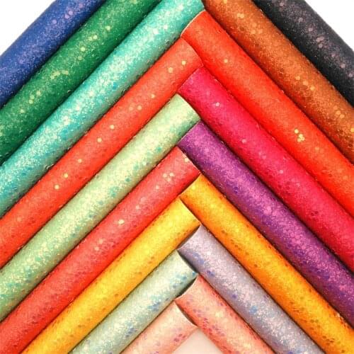 Glitterwishcome Solid Colors Iridescent Chunky Glitter Vinyl Fabric with Felt Backing Accessories Bows DIY 21X29CM GM2089A
