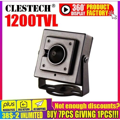 Super Mini 1/3"Cmos 1200TVL HD camera metal 3.7mm Cone Lens super small home color video surveillance products Cam have bracket