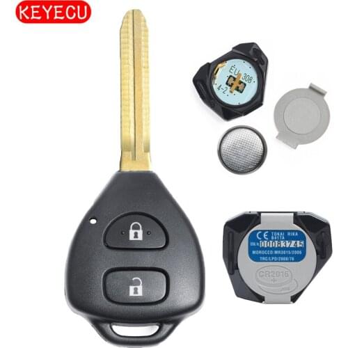 Keyecu Remote Key Fob 2 Button 433MHz 4D70 Chip for Toyota Yaris 2005 2006 2007 2008 2009 2010 2011 B41TA