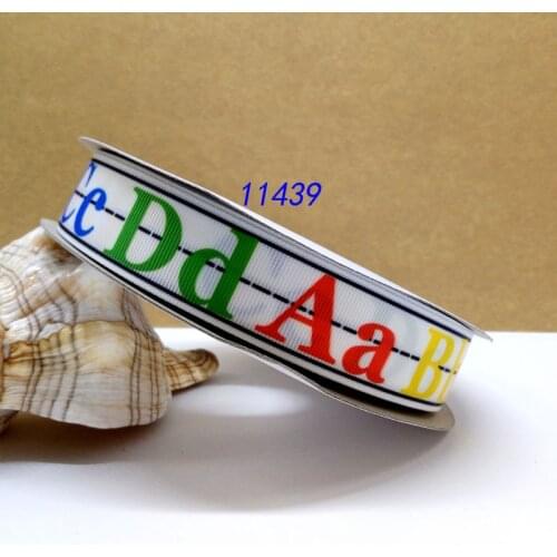 Free shipping 50 yard 7/8" gold foil printed grosgrain ribbon 11439