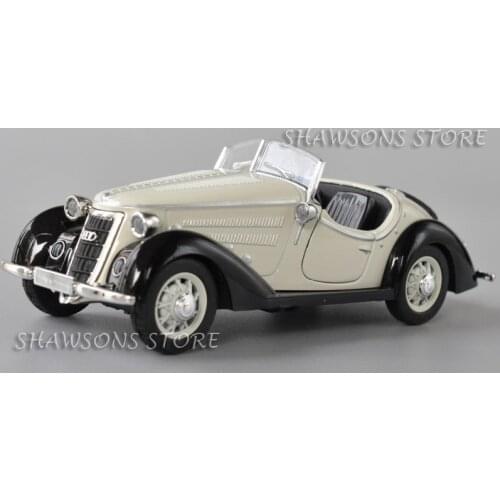 1:32 Scale Diecast Classic Vintage Car Model Toys Audi Wanderer W25K Roadster Pull Back Replica With Sound & Light