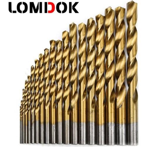LOMDOK 19PC Titanium HSS Drill Bit Set for Metal 1.0 ~ 10mm Power Tool Accessories