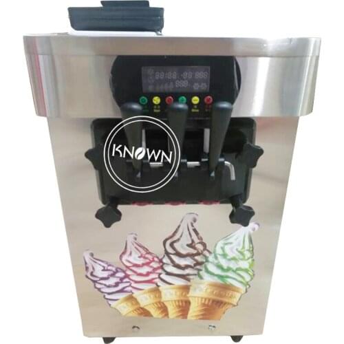 Table Top 18L Mini Soft Ice Cream Milk Shake Vending Machine With 3 Flavors Ice Cream Maker