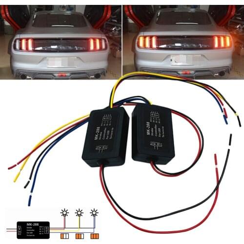 New 2Pcs Universal 12V MK-288 Flash Strobe Controller Flasher Module for 3 LED Dynamic Turning Light Taillight flasher module