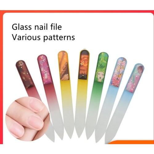 7 Color Nail file Nail Polished File Nano Glass Cleanable Shiny Grinding Buffer Manicure Nail Art Tool Random Color