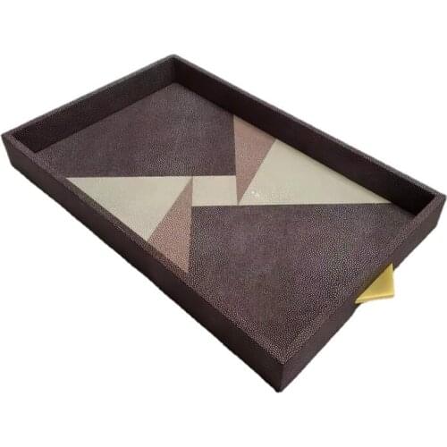 Leather Storage Tray Metal Desktop Makeup Organizer Bedroom Decorative Cosmetics Organize Perfume Lipstick Dressing Table Rack