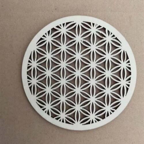 10pcs Life Flower Tea Cup Mats Wood Placemats Coasters For Drinks