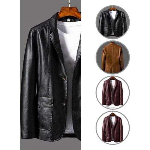 Polished Terrific Solid Color Men Formal Jacket Wash-and-wear Jacket Solid Color for Daily