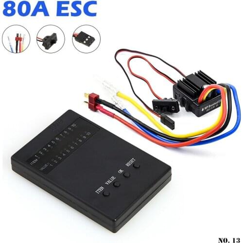 RC ESC Program Card, Waterproof 80A Brushless ESC Electric Speed Controller + Program Card, For 1/8 RC Car 1/10 RC Car Tools