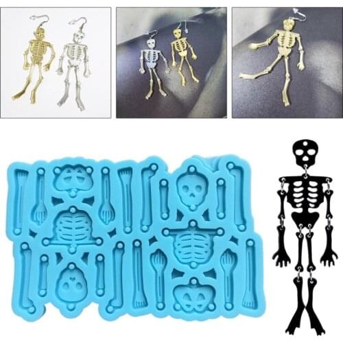 DIY Epoxy Resin Mold Handmade Skeleton Earrings Pendant Casting Silicone Mould