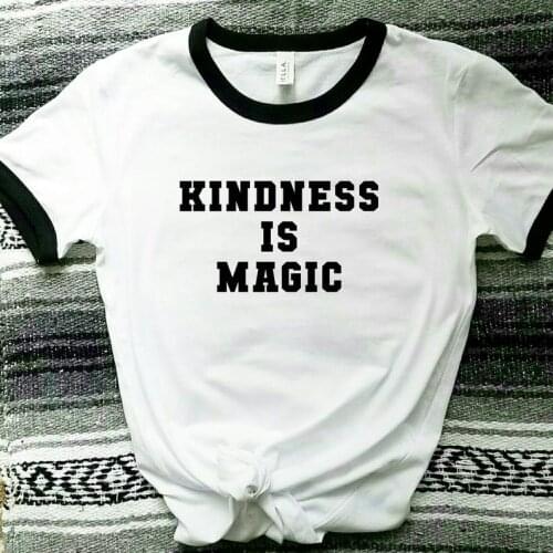 Skuggnas New Arrival Kindness Is Magic T-shirt Kindness Tee Be Kind Kindness is Magic Women t shirts 90s aesthetic Clothing