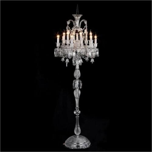 Modern European D72cm 12L K9 Crystal Modern Crystal Floor Lamp Luxury Lustres De Cristal Decorative Floor Lamp Bedside Lighting