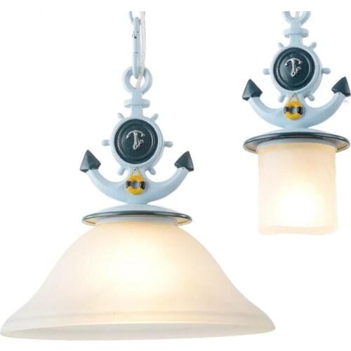 Mediterranean Bedroom Pendant Lamps Resin Anchor pendant Lights Creative Kids Room Balcony Porch Corridor Hanging Lights