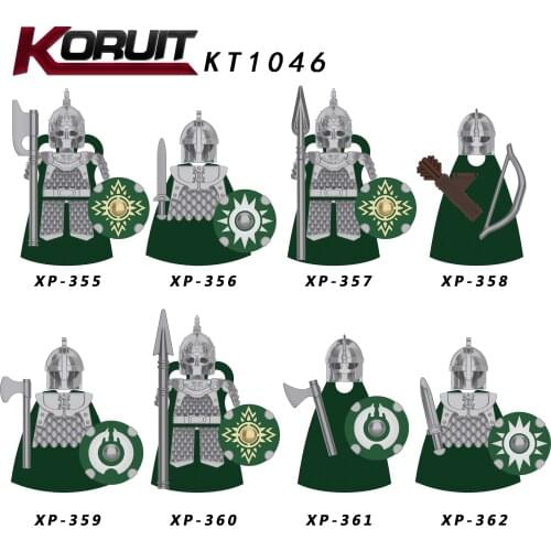 Medieval Knight Lord Rohan Warrior Helmet Shield Weapon Armor Accessories Royal Guard Figures Building Blocks Kids Toys gifts