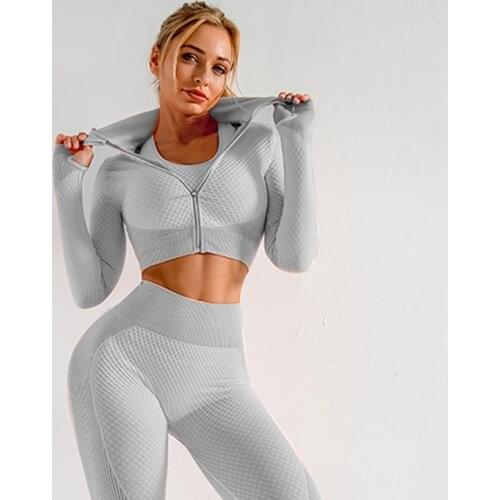 Women Two Piece Sets Gym Set Bra Suits Gym Clothing Sport Fitness Suit Running Clothes Top Leggings Women Seamless Gym Suit