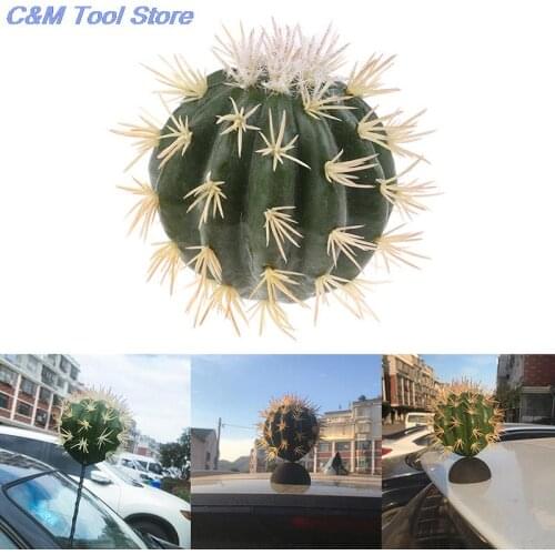 1pc 8.5cm x 8.5cm x 9cm EVA Cactus Car Roof Decoration Stickers Antenna Ball